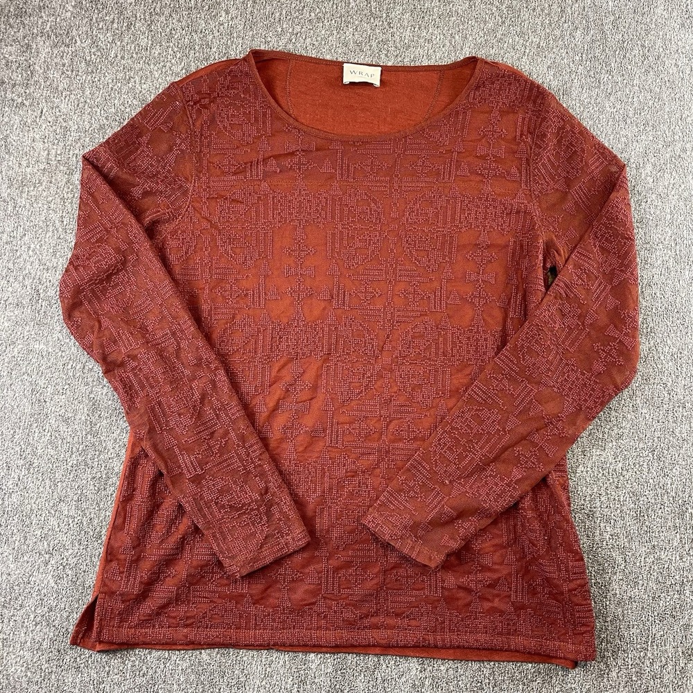Wrap London Rust Textured Long Sleeve Top